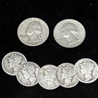 $1 Face Value 90% Silver Coin Mixed Lot  MERCURY Dimes and Quarters Pre-1965