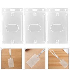 15 Pcs Id Card Badge Holder Hard Protectors Clear Plastic Sleeves