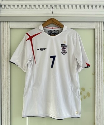 2006イングランドAWAYベッカムモデル。 未使用 Vintage Beckham #7 England 2006-2007 Home Soccer Jersey Football