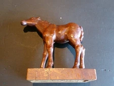 Vintage Black Woods Germany Carving Style 1934 K. Siegel Carved Colt Horse *S