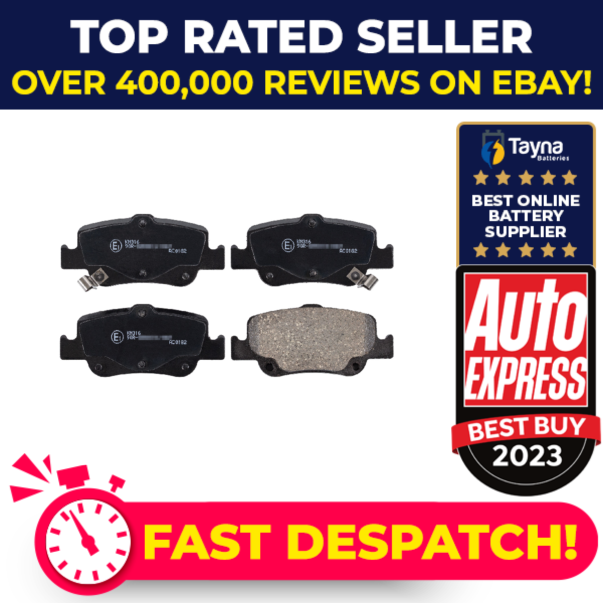 Brake Pads Set fits TOYOTA COROLLA 1.6 Rear 06 to 18 04466YZZE3 0446602170 Febi