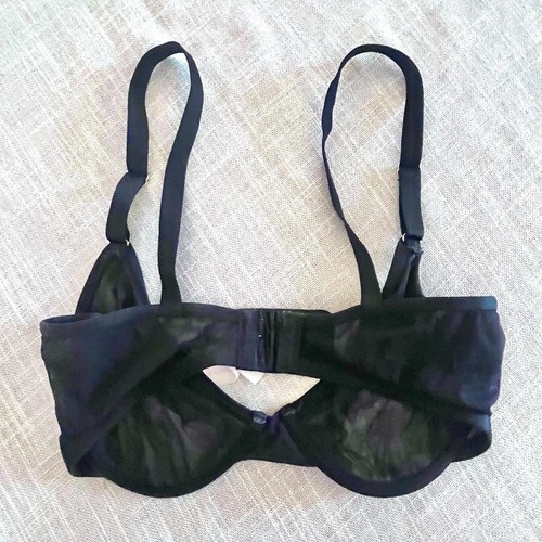 Joyspun BH schwarz Mesh BH Gr. 34D​ coquette Biker Goth - Bild 2 von 5