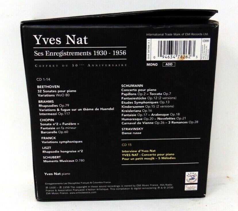 Yves Nat: Ses Enregistrements, 1930-1956 (CD 15 Discs Set