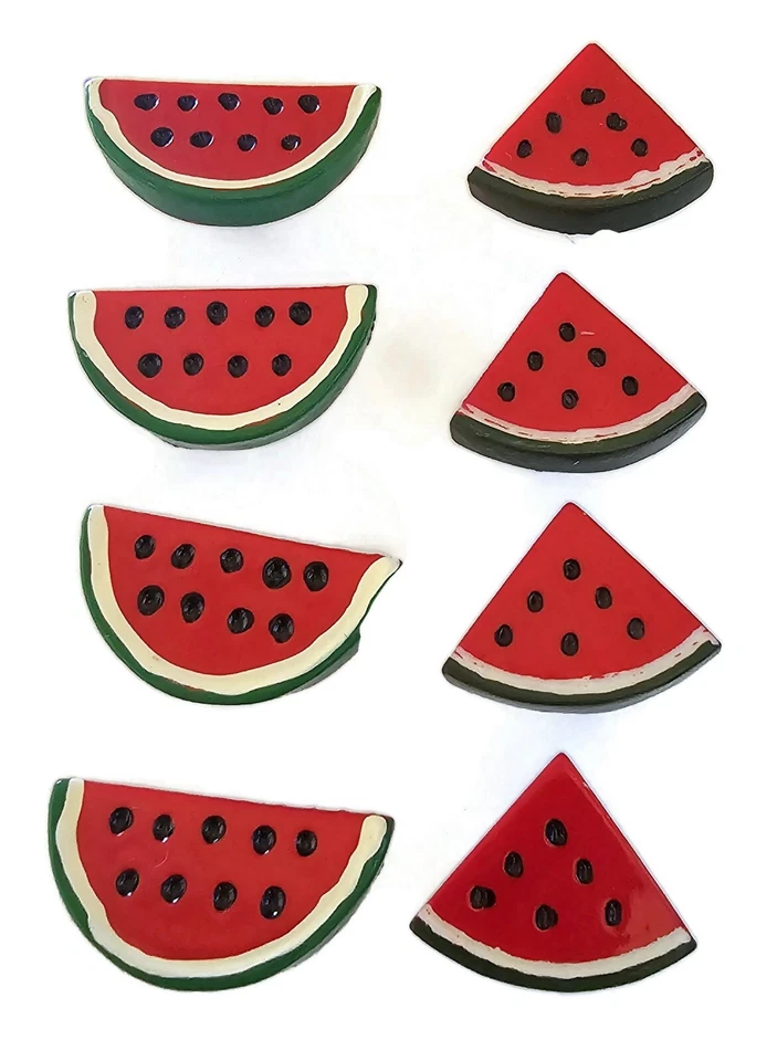 WATERMELON Fruit PUSH PINS Set  8 Handmade Decorative Office Kitchen Board Tack - Image 2 of 4