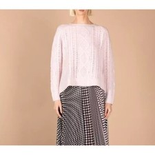 Le Superbe NWT Backless Sweater Light Pink Merino Wool Cashmere Blend Size Small