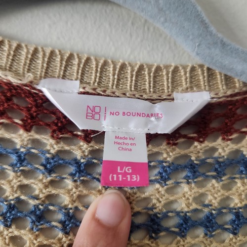 Cárdigan multicolor crochet sin límites talla grande juniors estilo años 70 retro - Imagen 4 de 7