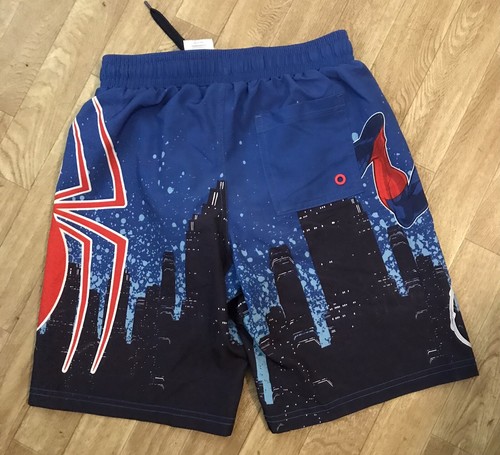 Marvel Spiderman Youth Board Shorts Swim Trunks Liner -Red & Blue-size8 - Picture 2 of 3