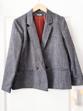 NEW Vintage RRRRUS Petites Blue/White Women's Blazer Jacket And Skirt SIZE 14