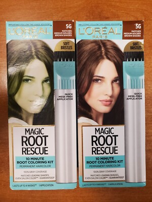 2 Pack: L'Oreal Magic Root Rescue 10 Min. Kit *5G Medium Golden Brown* R7P3a