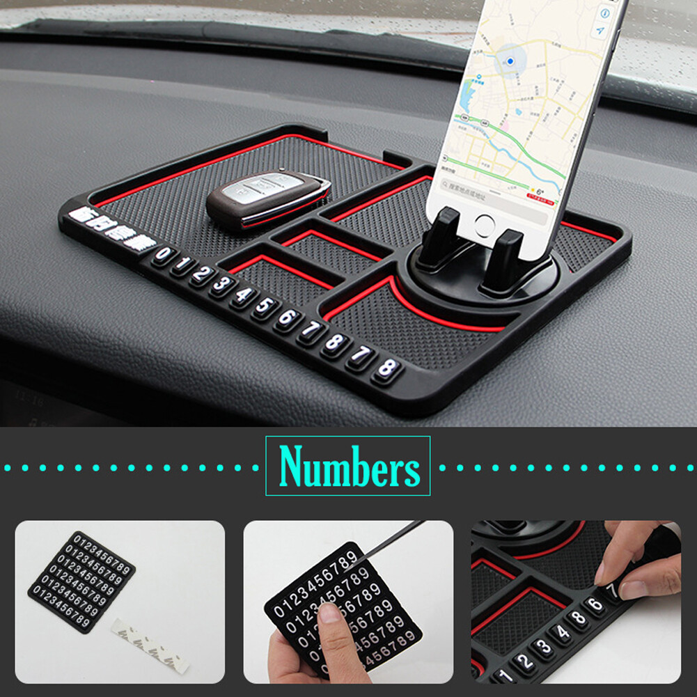 Multifunction Car Anti-Slip Mat Auto Universal Phone Holder, 3 In 1
