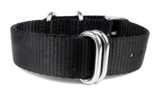 Minott Bracelet de Montre Bande Coulissante Tissu Bande Noir 20951