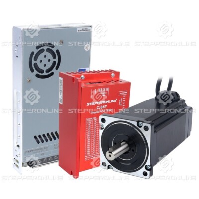 STEPPERONLINE 12Nm Nema 34 Closed Loop Stepper Motor & CL86Y Driver CNC Kit