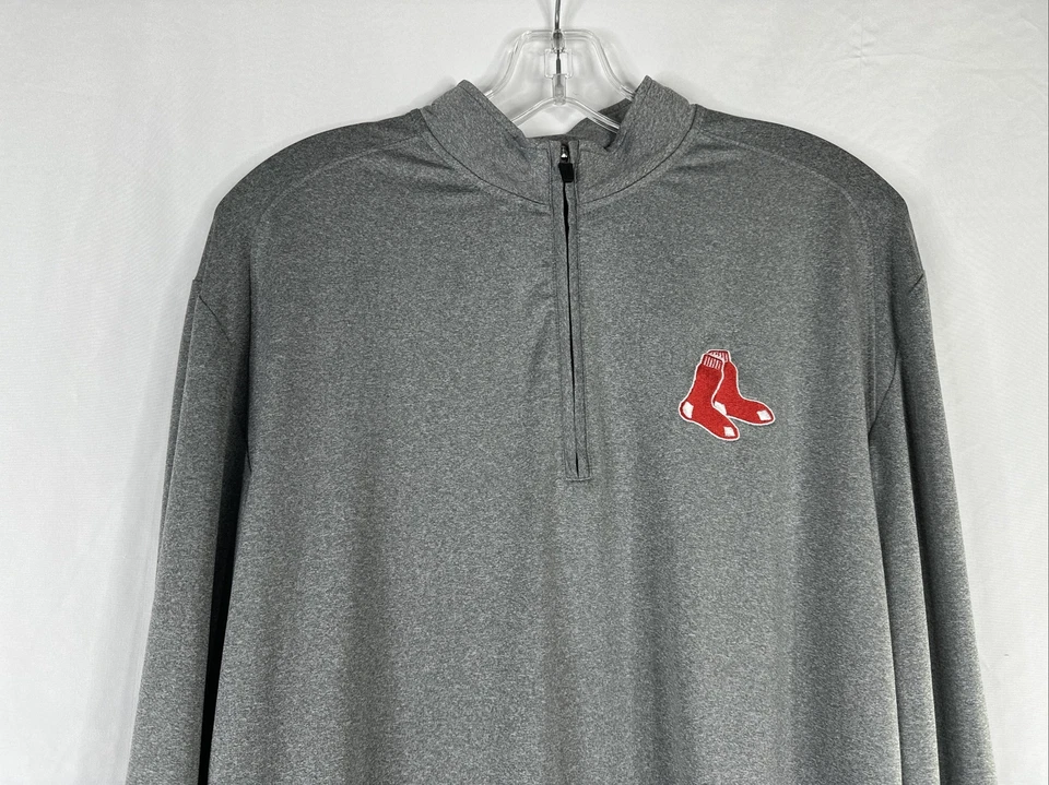 Johnnie O Boston Red Sox 1/4 Zip Sweater Mens Size S Gray Long Sleeve MLB - Image 2 of 4