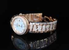 $90,000 NEW Omega 18K Rose Gold De Ville Ladymatic Pave Diamond MOP Dial Watch 8