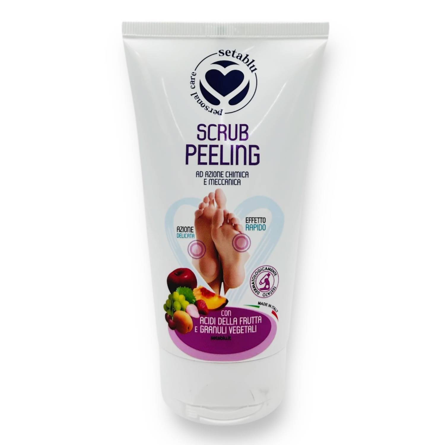 SetaBlu Scrub Peeling Piedi Con Acidi Della Frutta e Granuli Vegetali 150 ml