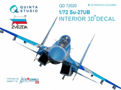 Quinta Studio QD72020 1/72 Su-27UB Interior 3D Decal (for Zvezda kit)
