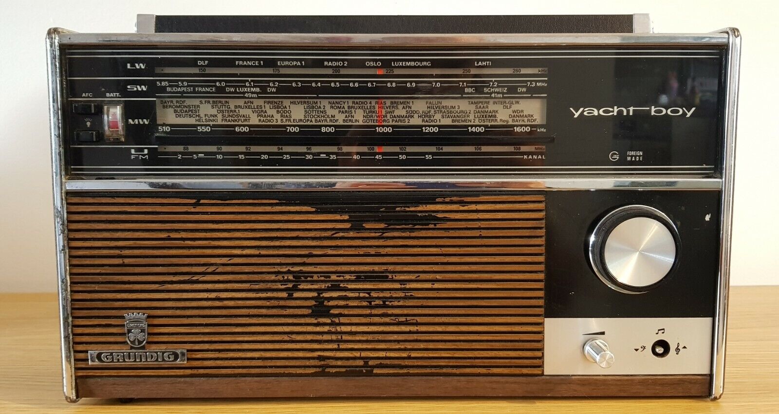 Circa 1960-70 Grundig Yacht Boy Transistor Radio Vintage Original Working 