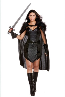 Adult Woman's Warrior Queen Northern Medieval Goth Renaissance 3-Piece Set - L