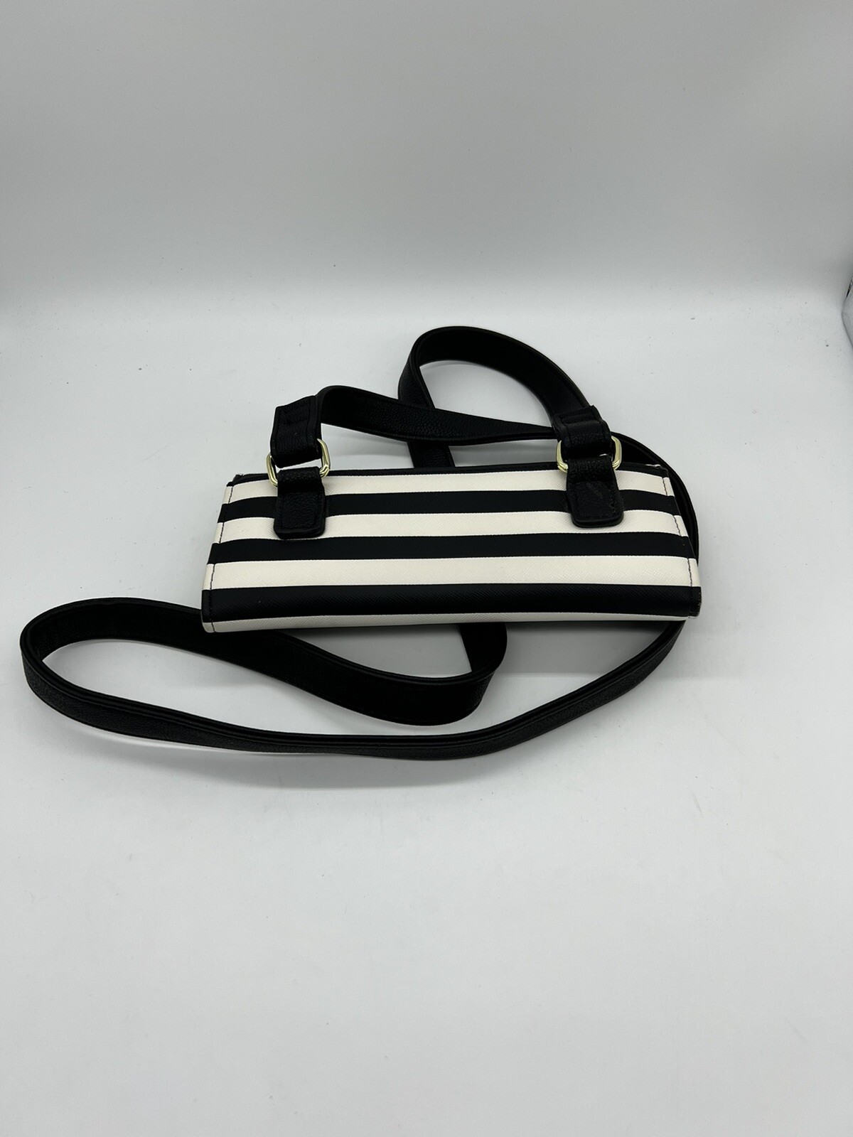 Pre Owned Betsey Johnson New York Black and White Stripe Crossbody