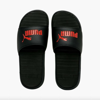 New PUMA Pop Cat Athletic Slides Sandals Black / Red Puma Logo Men's Size 13 193526190734 | eBay