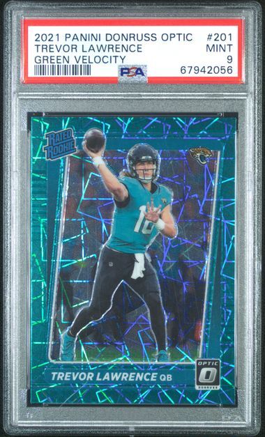 TREVOR LAWRENCE 2021 PANINI DONRUSS OPTIC GREEN VELOCITY RATED