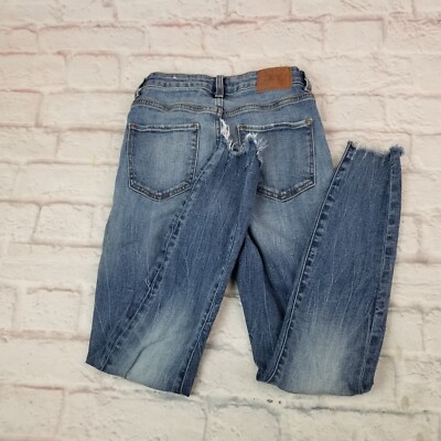Zara Jeans Jeggings Teens Juniors Size 2 Raw Helm High Rise Stretch Distressed