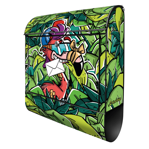 Riesel Design Wand Briefkasten Stahl Postkasten mit Zeitungsfach Mailbox - Bild 15 von 53