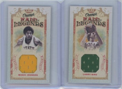 2009-10 UD DECK MAGIC JOHNSON & LARRY BIRD MINI HALL OF LEGENDS MEMORABILIA JB3