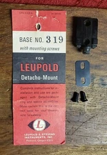Leupold Detacho-Mount Base No 319 w Peep Sight For Rem 721, 725, Weatherby MK V