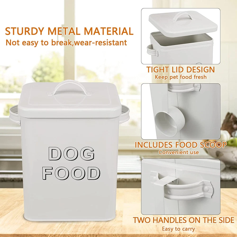 Pethiy airtight Dog Treat Container bin and 9.2 7 6.3Inch White