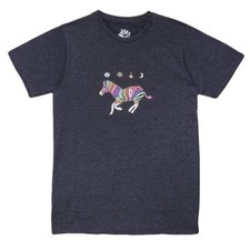 Echtes Magenta Zebra T-Shirt - Navy