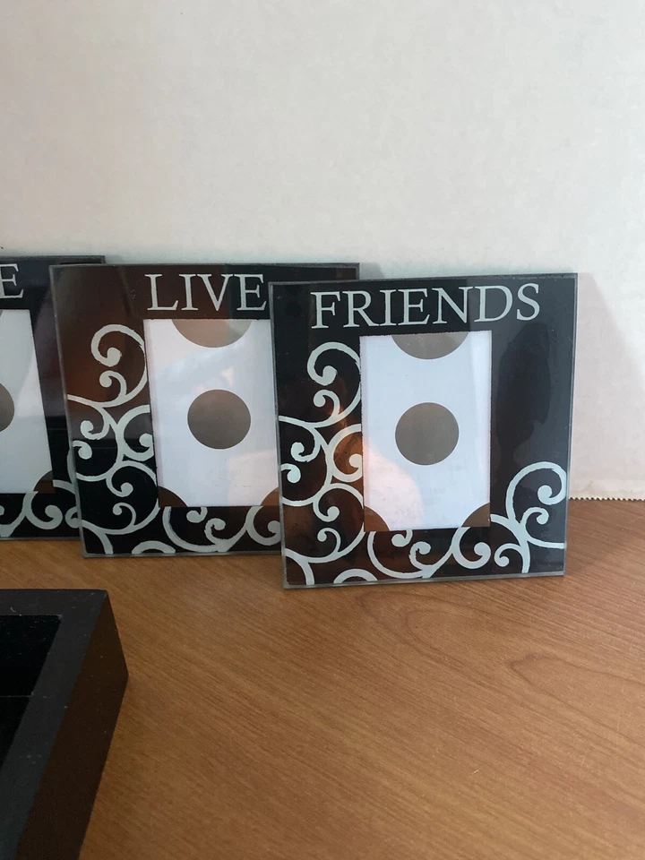 Melannco Live,Laugh,Love Photo Coasters Set of 4 With White Holder 1.5"x3" - Image 2 of 4
