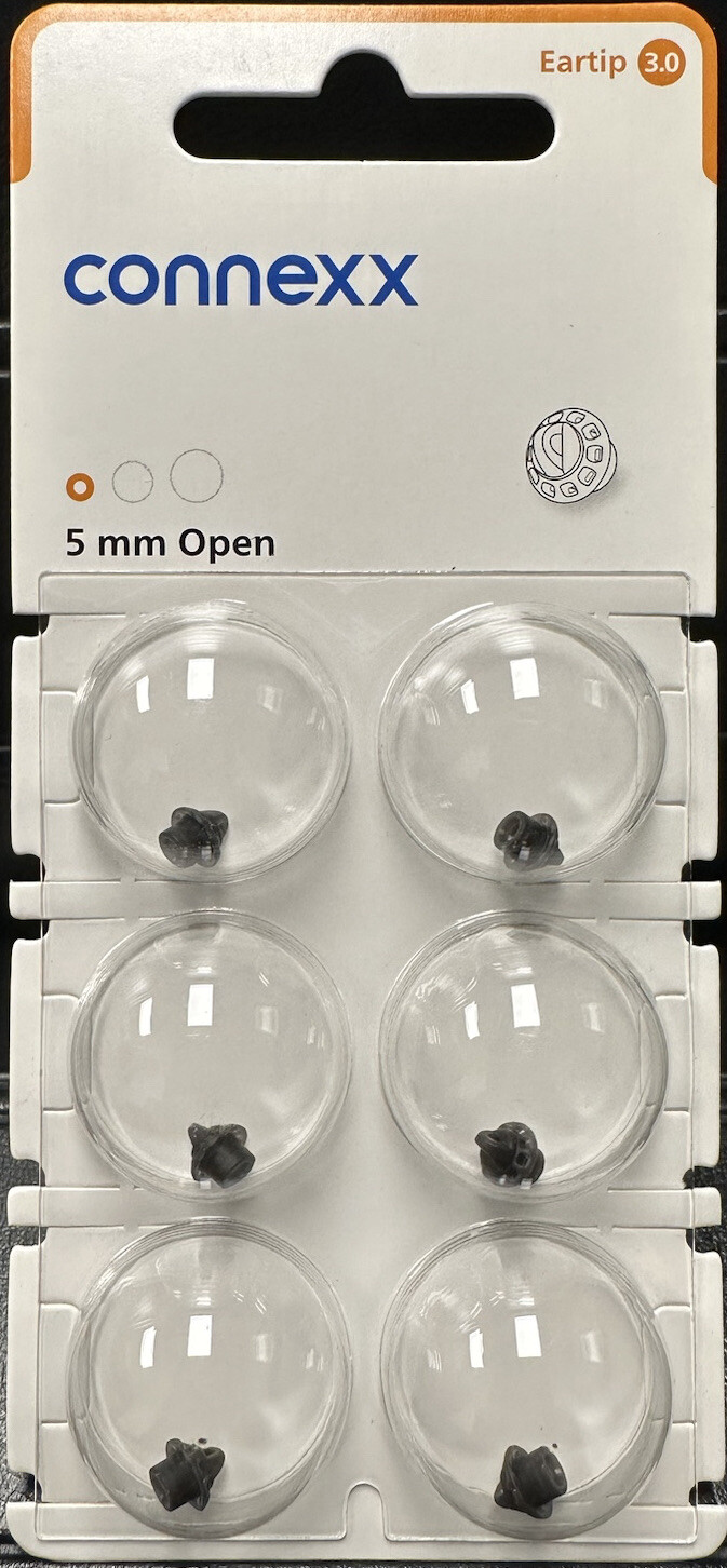 2 Pack 5mm Open Connexx 3.0 Eartip Dome. Fits Signia Rexton Widex