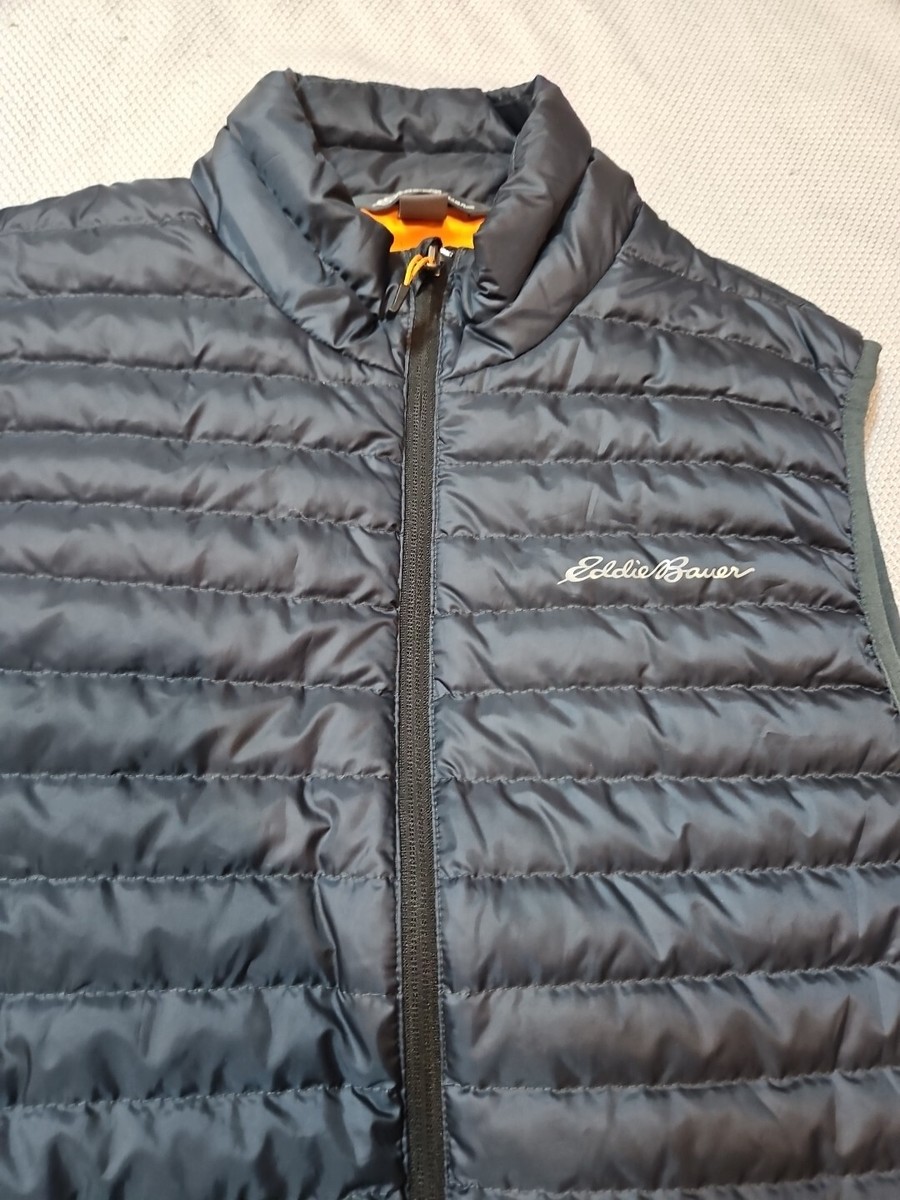 Eddie Bauer Vest Mens Small Blue Orange EB700 Down Quilted