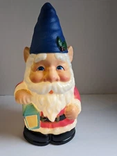 11” Christmas Blow Mold Table Top Gnome/Elf/Santa~Lights Up NWOT