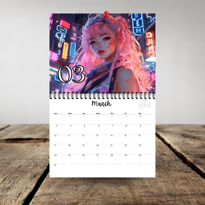 Anime Girls 2024 Calendar | 12 Month Calendar | Spiral Bound Wall Calendar  | eBay