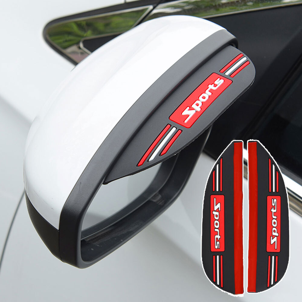 2Pcs Car Rear View Mirror Rain Cover Rain Eyebrow Protector Accessories