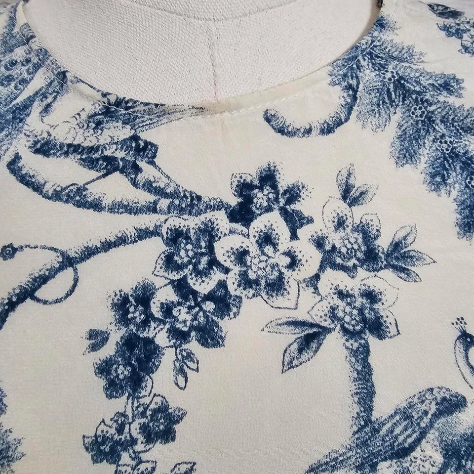 Винтажное шелковое платье-павлин от бутика | размер 4 | б/у в отличном состоянии - Изображение 3 из 4