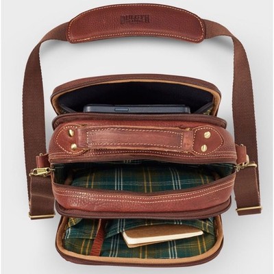 Duluth Trading Co Lifetime Leather Travel Bag Brown Crossbody