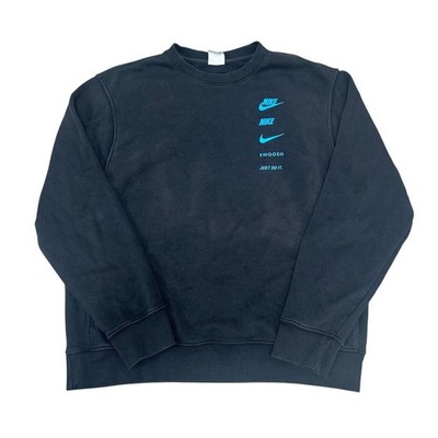 Nike Sweatshirt Blau Herren Grafik Pullover Swoosh Y2K Medium