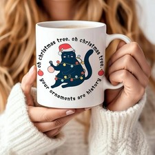 Christmas Cat Mug: Oh Christmas Tree,  Funny Cat Love