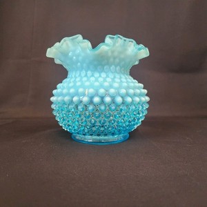 Fenton Blue Opalescent Vase | eBay