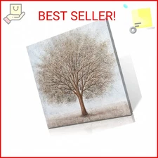 Yelash Abstract Tree of Life Painting - Tree Canvas Wall Art for Home - Light Br