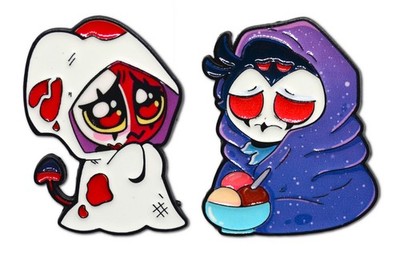 Helluva Boss Blitzo Buckzo Stolas Cute Chibi 2pc Set Soft Enamel Pins