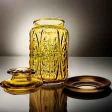 Amber Glass Kitchen Canister - Set of 2