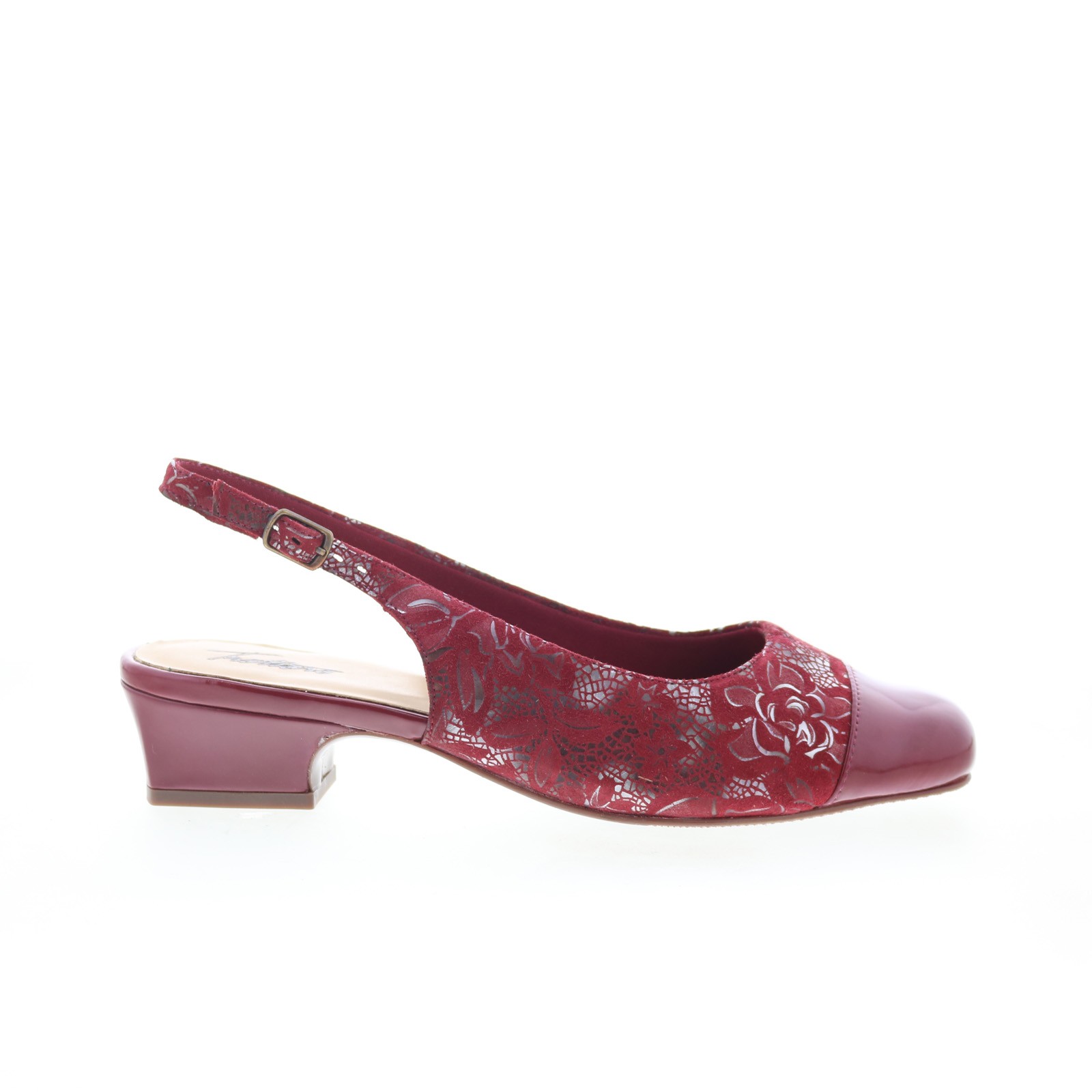 Red Suede Slingback Heels for Women - Wide Fit Comfort by Trotters