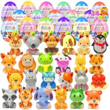24 Pack Prefilled Easter Eggs with Animal Squishy Toys Slow Squeeze Toys for