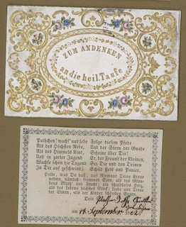 Christening letter godfather letter dated 1862 Biedermeier embossed print