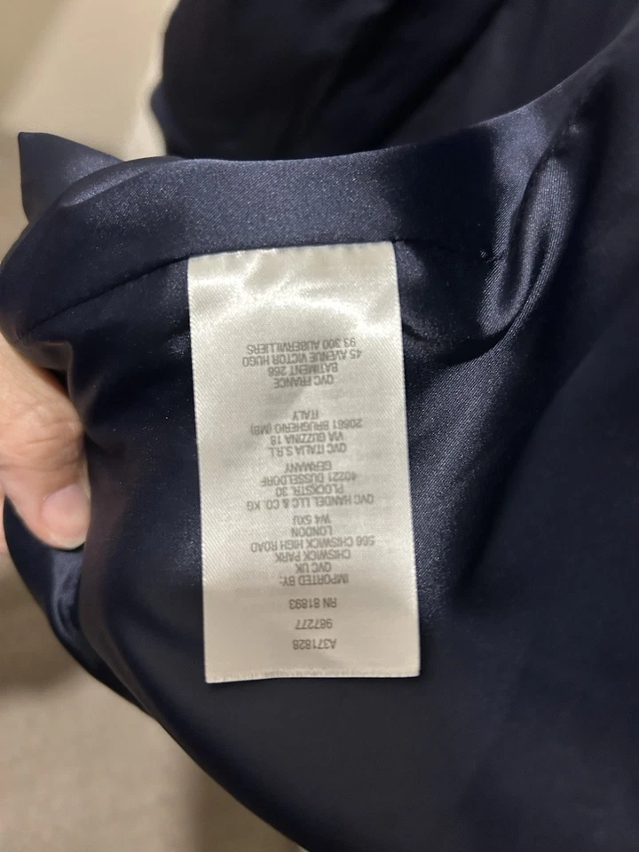 Issac Mizrahi Live! Chaqueta de lunares corta caprichosa imitación piel ribete dinero talla 2 azul Foto 3 de 4