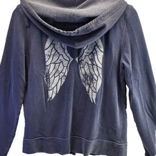 Victoria’s Secret Supermodel Essentials Angel Wings Full Zip Hoodie Blue Small